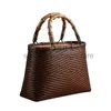 Borsoni Borsa in bambù fatta a mano Borsa a cestino Borsa a mano retrò in rattan per cerimonia del tènegozio di borse eleganti