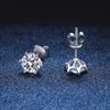 Stud NeeTim 2ct Moissanite boucles d'oreilles pour femmes S925 argent sterling plaqué or blanc laboratoire diamant boucle d'oreille avec certificat GRA YQ240110