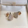 Bottegaly Venettaly Rock Ohrringe aus hochwertigem 18 Karat Roségold mit Diamant-Volldiamant-Steckerohrringen