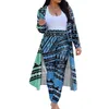 Women's Two Piece Pants HYCOOL Woman 2 Pcs Legging Set Polynesian Tribal Tattoos Print Long Sleeve Cardigan Cover Up Outfits Outerwear
