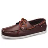 Mocassini da barca GAI da uomo solidi primaverili Calzature Mocassini in pelle moda Slip on Lace Up Casual Uomo Comode scarpe pigre 240109 5