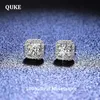 Quke Real Square Stud earrings 05ct 1Ct D Color VVS1 Pure 925 Sterling Silver for Wedendy Fine Jewelry EA014 240109