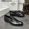 Berluti Business chaussures en cuir Oxford veau fait à la main de qualité supérieure BERLUTI poignée bleue formelle Lefu Laser tatouage Goodyear véritable outsolewq