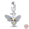 paradise bird Sterling Silver 925 bee leaf cherry lucky Bead Charm Fit Pando Plata De Ley 925 Bracelet DIY Jewelry Gift