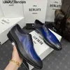 Berluti Business Leather Shoes Oxford Calfskin Handmade Top Quality Scritto Pattern Gentlemen's Formalwq