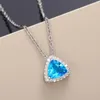 Ожерелья с подвесками, элегантное женское ожерелье с синим фианитом, треугольное очарование, модные ювелирные изделия для свадебной вечеринки