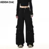 Women's Pants Capris REDDACHiC Belted Pockets Cargo Pants Women Y2k Black Hiphop Trousers High Waist Baggy Jeans Casual Work Wear Plus Size ClothesL240110