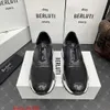Playoff Leather Sneaker BERLUTI Men's Casual Shoes New Men's Venezia Calf Leather Nylon Patchwork Low Top Sports Shoes with Color Wiping and Lace Up Casual Shoes HBJ6