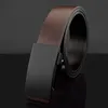 Automatisk tandlös legering Buckle Men Belt äkta läderkohudband för manliga affärsmänremmar Häll Hommes Marque de Luxe 240110