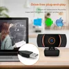 Webcams 1080P Webcam Camera with Built-in Microphone and Flexible Rotatable Clip for Laptops Desktop Teaching and Meeting and Gaming etcL240105