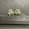 Stud MM Natural Peridot 925 Sterling Srebrne kolczyki dla kobiet prezent biżuterii Prosty perydot biżuteria zielona YQ240110