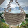 Shoulder Bags Fairy Pearl Conch Grass Woven Bag Handheld Crossbody Bag Small Mobile Phone Bagblieberryeyes