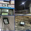 Utomhus Solar LED Flod Light Waterproof IP65 vägglampor med smart fjärrstrålkastare för hem trädgårdsgård gräsmatta pool belysning 12 ll