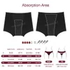 Menstruationshöschen Frau Sehr Reichlicher Fluss Menstruationsboxer Mädchen Hohe Taille Periode Boyshort Höschen Baumwolle Menstruationsunterwäsche 240110