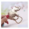 Party Favor 100st Metal Gold Lucky Golden Elephant Bottle Opener Openers Wedding Shower Gift Favors SN2167 Drop Delivery Home Garde DHFUE