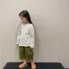 Trousers 2024 Spring Kids Corduroy Casual Ankle-length Pants Korean Style Unisex Children Soft Loose