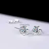 Stud Moissanite Stud Earrings 1CT Certified for Women Platinum Plating Sterling Silver 925 Diamond Ear Studs Wedding Fine Jewelry YQ240110