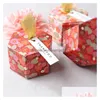 Envoltório de presente 6 padrões hexágono flor de ameixa flor de cereja padrão de papel caixa de doces favor de casamento e decoração de festa customizável drop dhxjk