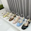 Sandal Designer Dress Shoes Princetown Slingback Pumps leather High Heels Double Letter Summer Platform Slides