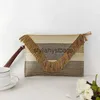 Clutches Geweven clutches Brede strepen met kwastjes Envelop Handtassenstylishyslbags