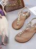 Pantofole Sandali con punta a diamante con fondo piatto per scarpe da spiaggia casual e alla moda estive 2024 da donna sexy