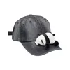 Cappellini da baseball lavati estivi Panda Decori Cappello Jean Protezione solare Casual Hiphop Ciclismo per ragazze unisex