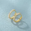 Stud KOJ Classic Gold Moissanite Hoop Boucles d'oreilles en argent sterling 925 Styles de luxe polyvalents Bijoux multi-tailles Pass Test Moissanite YQ240110