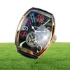 Color Dreams 8880 Aeter Nitasi Black Dial Tourbillon Automatyczna męska zegarek Rose Gold Cage Skórzany pasek Wysokiej jakości Watchy 8947233