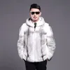 豪華な冬の暖かいフェイクファーコートメンフード付き濃厚なファーコートジャケットプラスサイズのブラン​​ドジッパーデザイナーメンズ服スリムジャケット240110