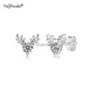 Stud Exquisite ELK Deer Moissanite 925 Sterling Silver Earrings For Women Piercing Luxury Jewelry Christmas Gift Friend YQ240110