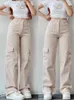 Y2K Women Vintage Cargo Pants Streetwear Techwear Korean Harajuku Parachute Beige Sweatpants Wide Leg Joggers Trousers 240109