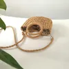 Abendtaschen, gewebt, handgefertigt, Rattan, Vintage-Retro-Strohseil, gestrickt, Umhängetasche, Handtasche mit Ring, Sommer-Strandtasche