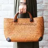 Bakken Handgemaakte str bag retro rotan geweven handige strand eenvoudige kunst weavingstylisheendibags