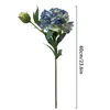 Decorative Flowers 2 Head Simulation Peony Bouquet Vintage Oil-painting Long Stem Silk Flower Ornament DIY Arrangement Vase Home Decoration