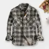 Geruit overhemd Singlebreasted heren herfst-wintervest met print en kraag voor formeel 240109