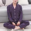 Mens Pijama Setleri Saten Pijama Pijamaları Nightwear Places Giyim iç çamaşırı uzun kollu çizgili baskılı gündelik bahar sonbahar kış SA0706 240110