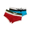 WK120 vermelho azul sexy cintura baixa homens boxer swimwear verão praia biquínis natação maiôs nadar briefs troncos shorts 240110