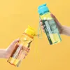 butelka z wodą 550 ml Sportowa butelka z wodą na siłownię piknik Piknik Traving Traving Portable wielokrotnego użytku plastikowe kubki narzędzia do picia na zewnątrz stołówka nr BPA YQ240110