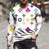 Letnie i jesień męskie i damskie moda damska długi rękaw okrągła szyja T-shirt uliczny odzież 3D Digital Printing Fashi 240109