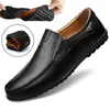 Men Casual Brand Genuine Leather 845 Mens Loafers Moccasins Breathable Slip on Black Driving Shoes Plus Size 37-47 240109 S 438 s