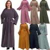Vêtements ethniques Dubaï Turquie Robe unie Islam Arabe Modeste Kimono Robe intérieure Ramadan Tenues Femmes musulmanes Cardigan Moyen-Orient 2pcs Abaya