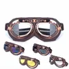 Brille beste Qualität Motorradbrille Leder Harley Reitbrille Pilotenbrille Motorrad Kupfer Vintage klassische Brille für Fahrrad