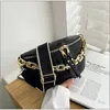 Vintage pierre modèle PU cuir taille sacs pour femmes élégant chaîne taille Pack femme Fanny Pack large sangle bandoulière poitrine sac 240109