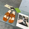 designer Blondie Thong Sandals Black White Leather Summer Flip Flop Double Flat Slide Sandals low block heels Slipper Womens Beach Shoes size 35-40