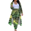 Women's Two Piece Pants HYCOOL Woman 2 Pcs Legging Set Polynesian Tribal Tattoos Print Long Sleeve Cardigan Cover Up Outfits Outerwear