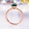 Cluster Rings Luxury 1 Emerald Moissanite Ring With Certificate 925 Sterling Silver Rose Gold Plated For Women Fine Jewelry Vintage