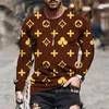 Été et automne hommes et femmes mode de loisirs à manches longues col rond T-shirt vêtements de rue impression numérique 3D Fashi 240109