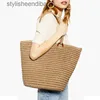 Sacs à bandoulières Femme Shopping Big sac Fashion Simple Str Str Sac Wild Handmade Woved Sac Femelle Bagure de plage portable TidSetheLeendibags