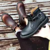 Laarzen Heren Vintage Leer Heren Italië Handgemaakte Man Enkel Waterdichte Antislip Mocassins Ontwerp Schoenen