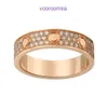 Toppkvalitet Carter -ringar för kvinnor och män Guld Högutgåva smal Full Diamond Sky Star Ring Women's 18K Rose Advanced Fashion Par med originalbox